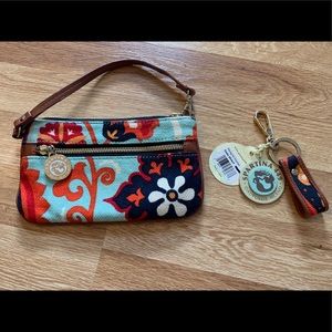 Spartina Waving Girl Keychain and Wristlet